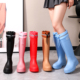 柠小七多巴胺雨林徒步雨鞋 防水鞋 女2025新款 高筒加绒防滑雨靴时尚