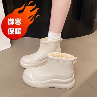 柠小七2025新款水鞋女款防水防滑加绒百搭软底雨鞋涉水靴雨靴胶鞋
