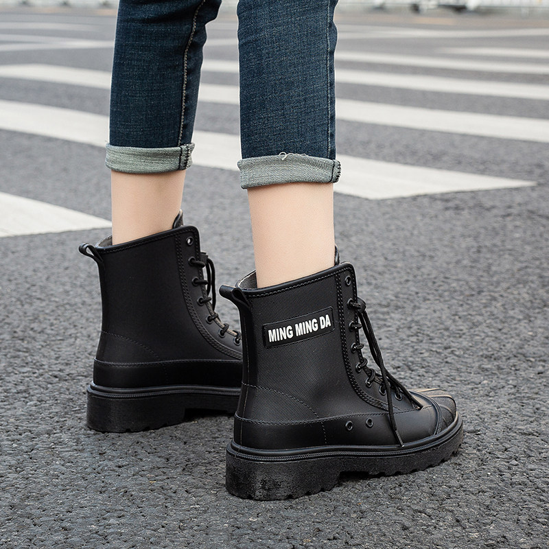 柠小七马丁靴雨鞋女款时尚百搭防水鞋防滑女式雨靴户外涉水靴胶鞋,女鞋,雨鞋,淘宝优惠券,粉丝福利购,淘宝优惠卷