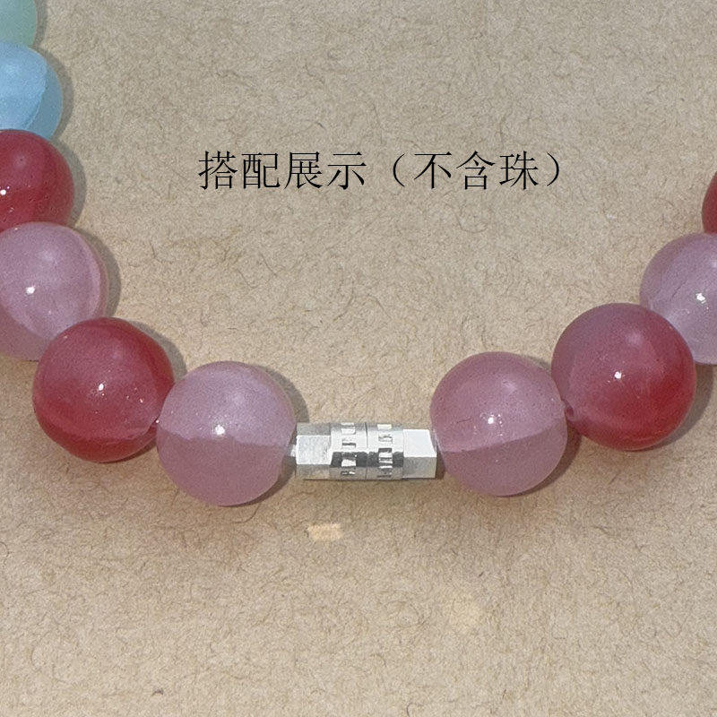 S925纯银六边形微刻项链连接扣