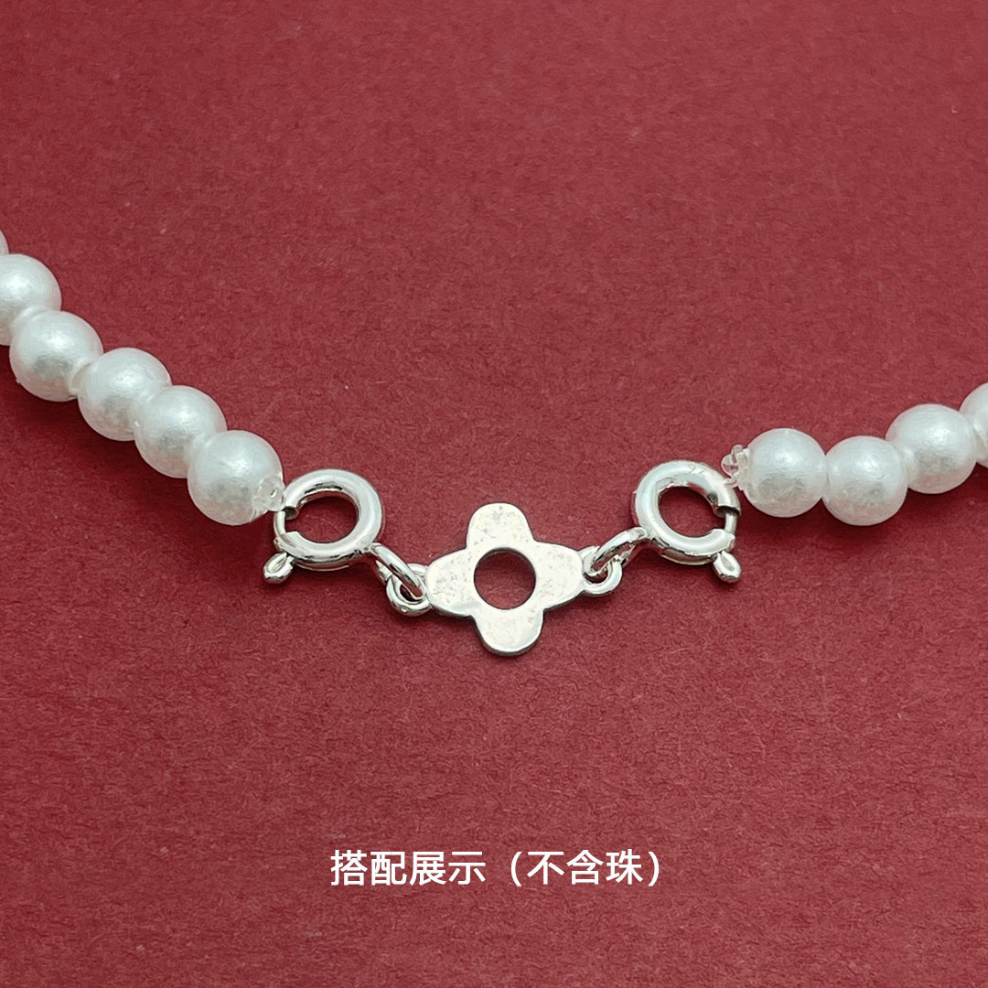 S925纯银四叶草项链延长扣图片