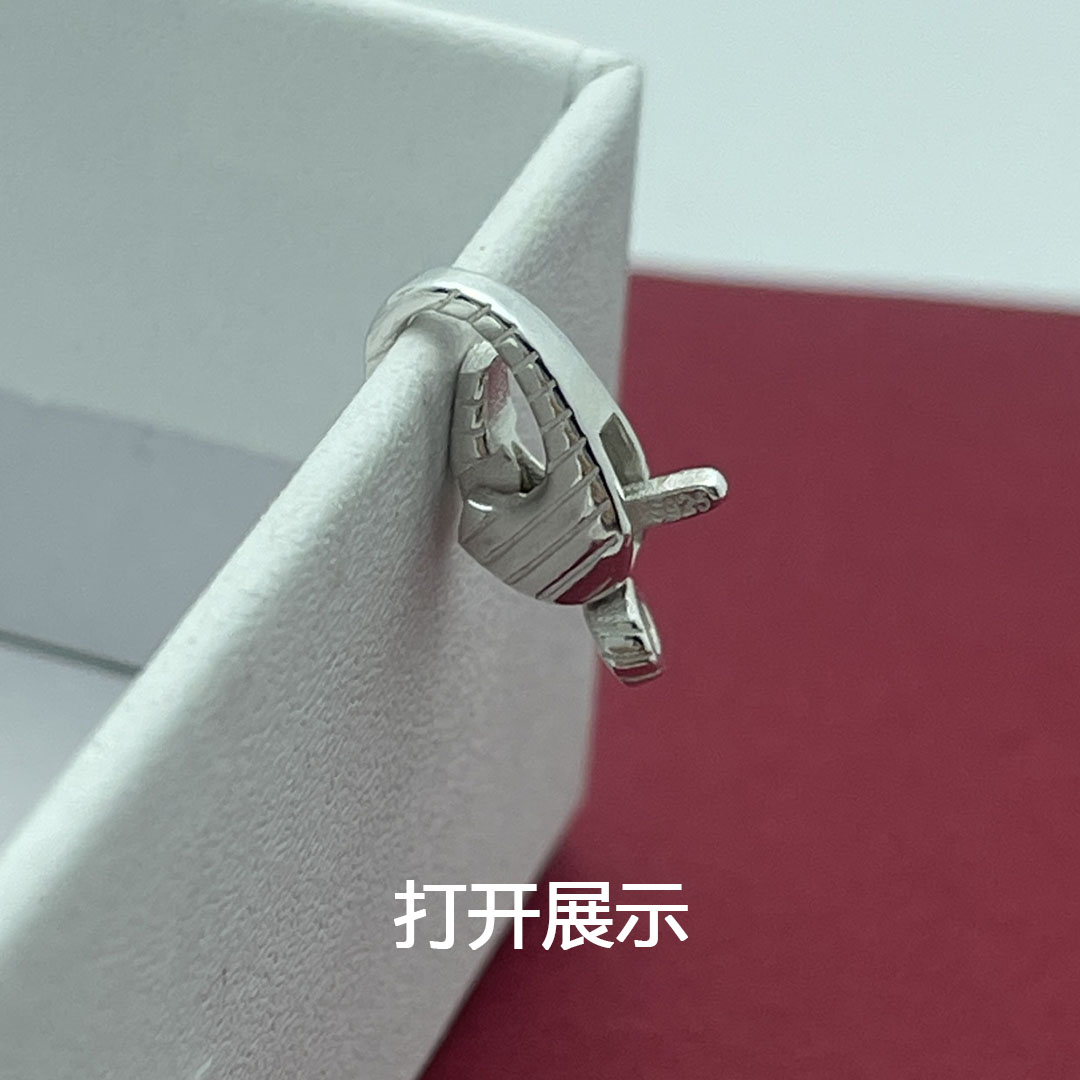 S925纯银条纹龙虾扣万能连接扣头