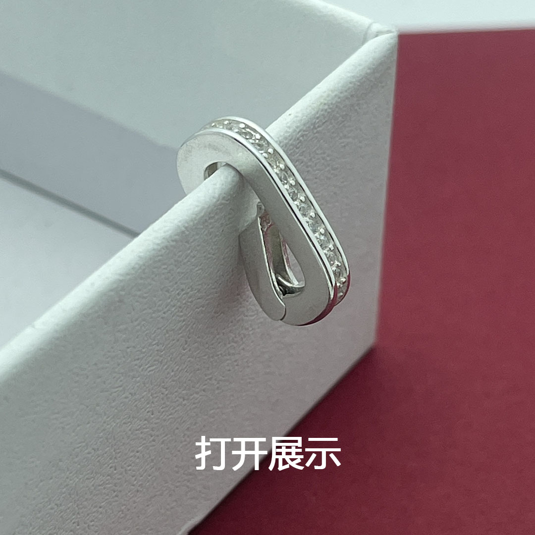 S925镶钻多功能方形弹簧扣