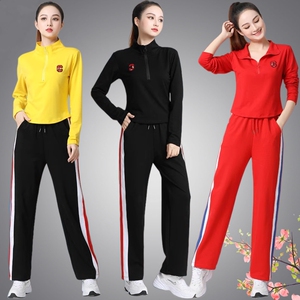 广场舞服装新款跳操健身服跑步杨丽萍运动休闲团队演鬼步舞套装女