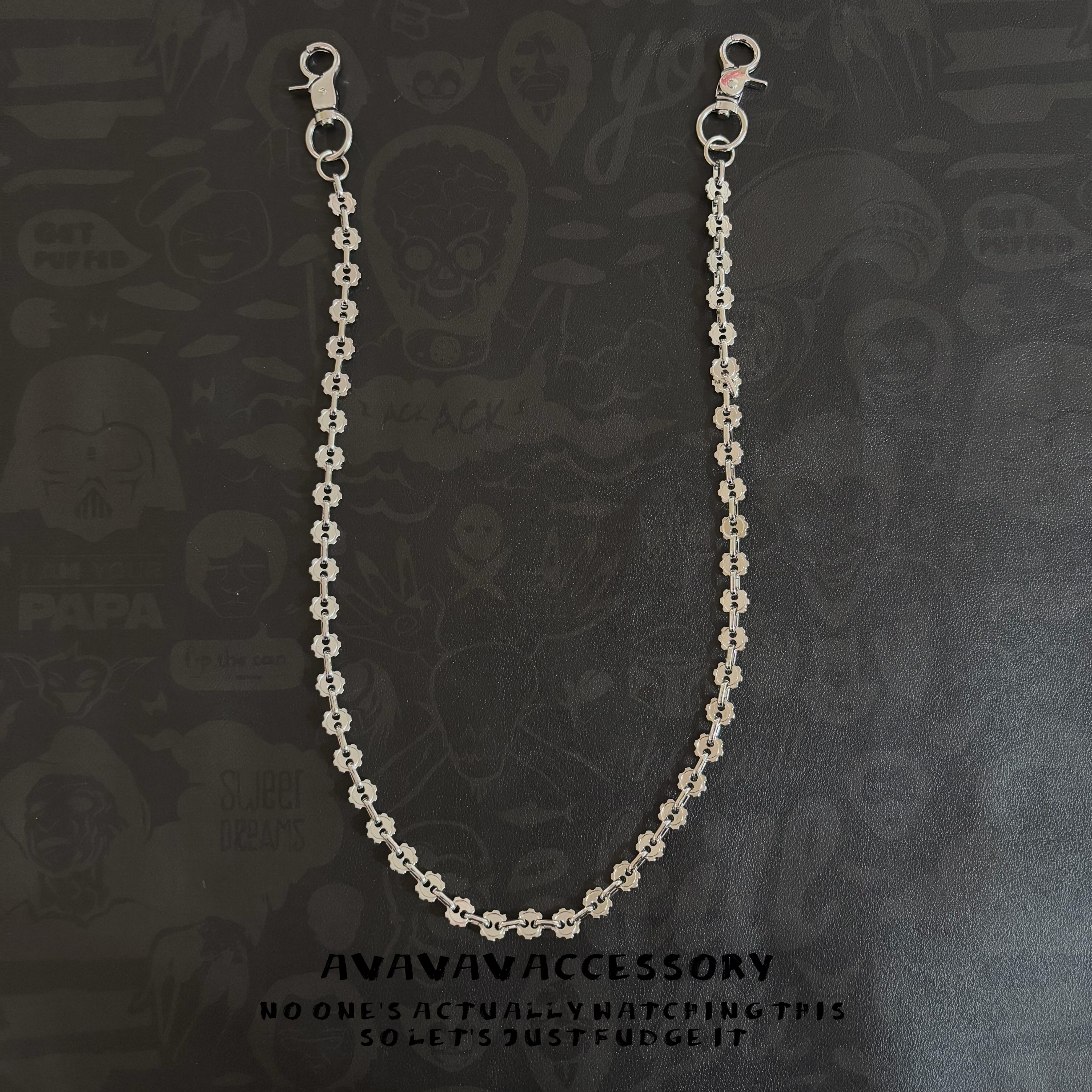 AVAVAV 男女同款牛仔裤裤链齿轮链条朋克嘻哈腰链包挂链配饰