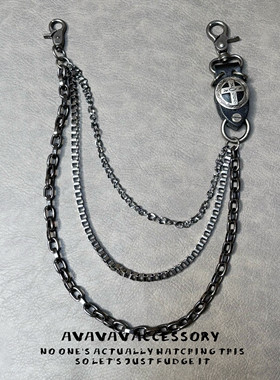 AVAVAVA复古朋克风十字架装饰裤链金属牛仔裤链嘻哈潮流男女腰链