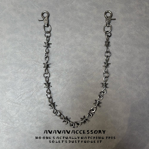 AVAVAVA vintage复古做旧古银荆棘铁网朋克裤链男女同款潮流腰链