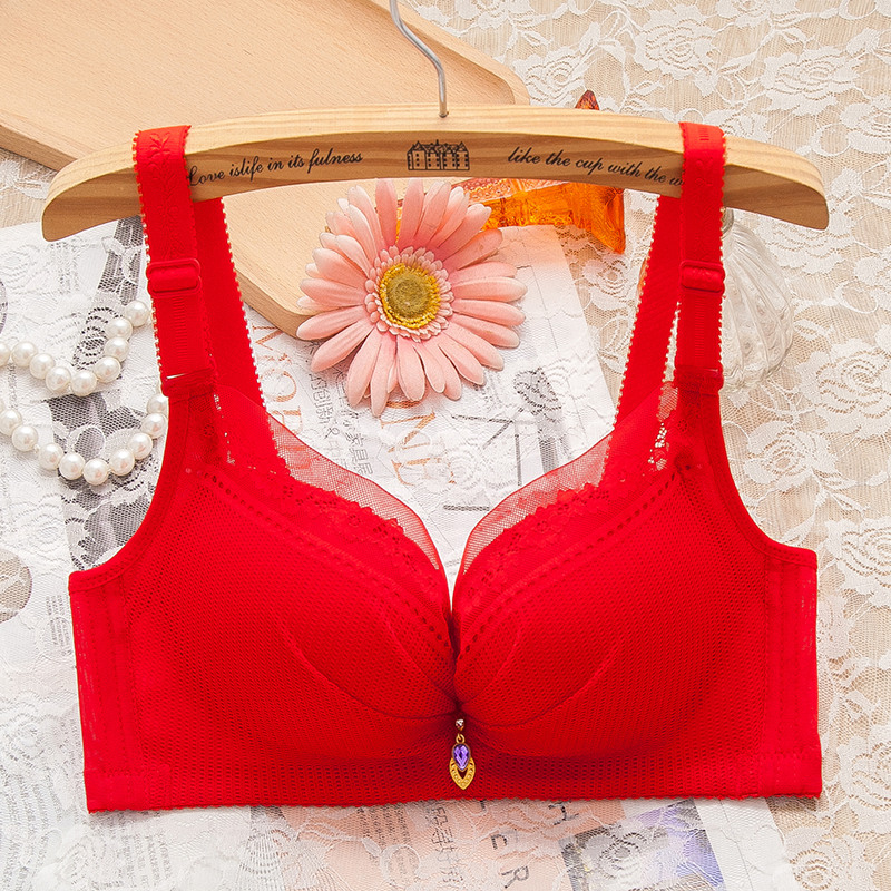 女文胸无钢圈小胸聚拢收副乳内衣
