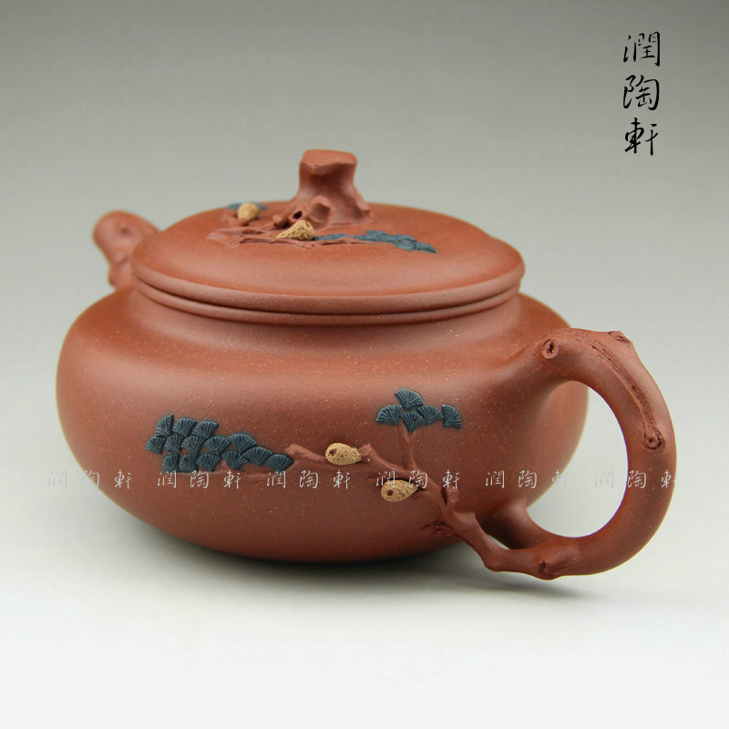 紫砂茶壶宜兴紫砂壶花货松树茶具