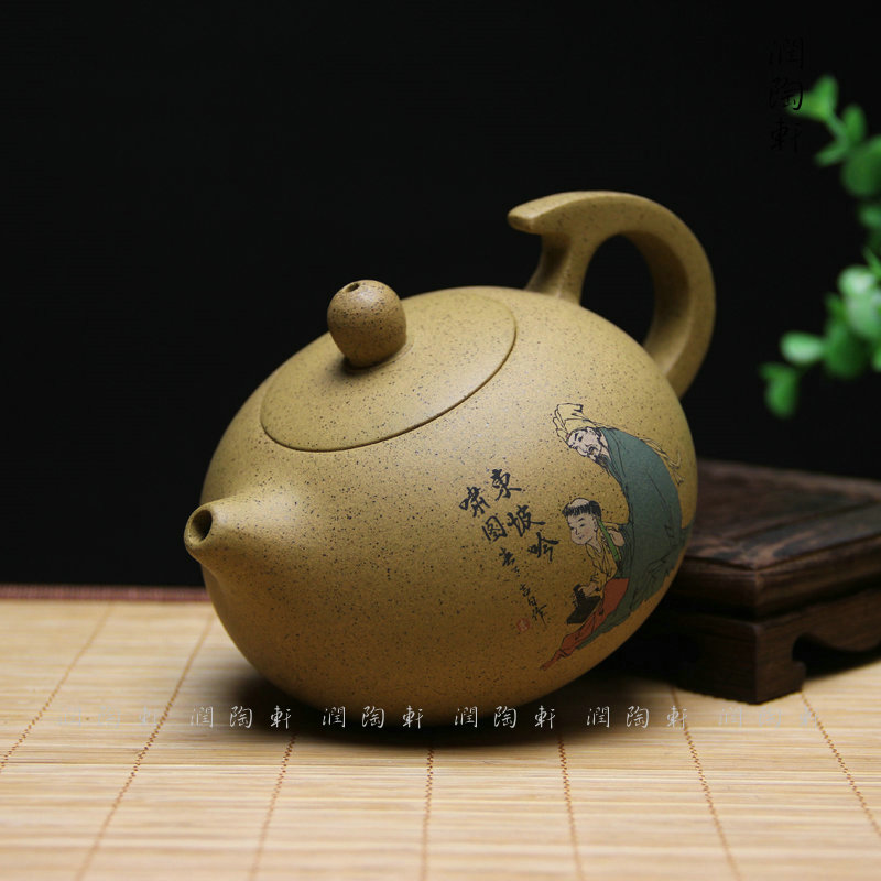 泥绘紫砂茶壶宜兴紫砂壶 泥绘茶壶 泥绘东坡紫砂工夫茶具