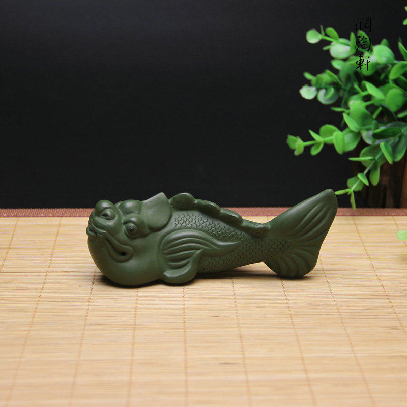 宜兴紫砂鱼化龙笔架茶宠