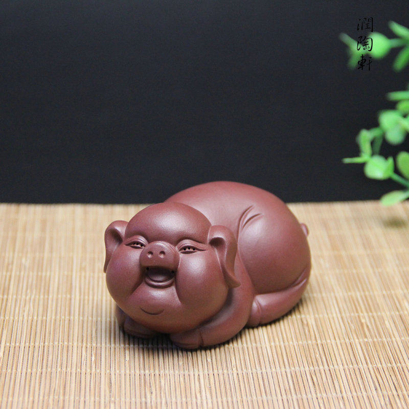 宜兴紫砂猪茶宠摆件招财把玩