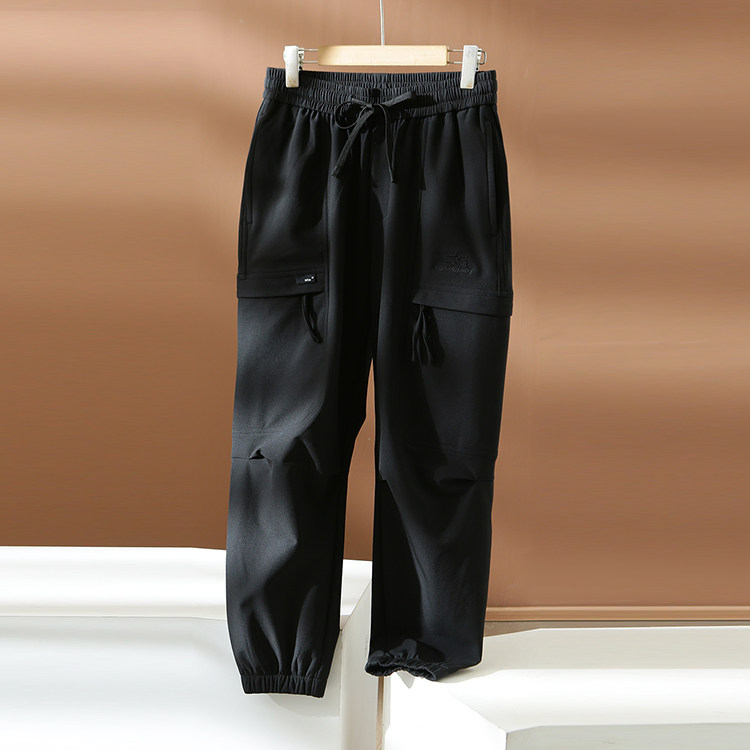 【户外机能风！】秋季男士纯色大口袋工装裤宽松束脚松紧腰休闲裤,男装,休闲裤,淘宝优惠券,粉丝福利购,淘宝优惠卷
