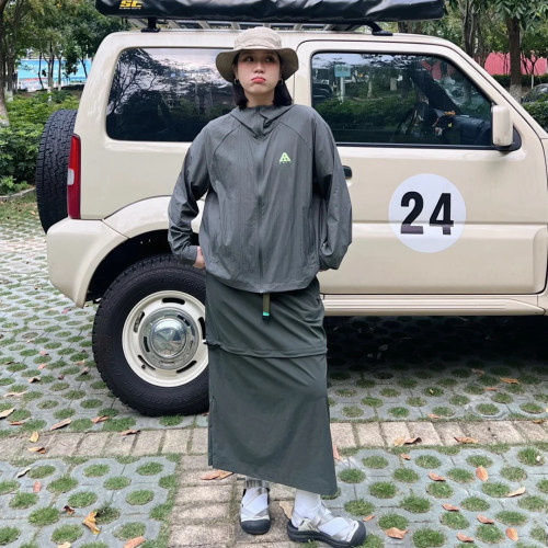 工装气质轻量可拆卸两穿工装裙