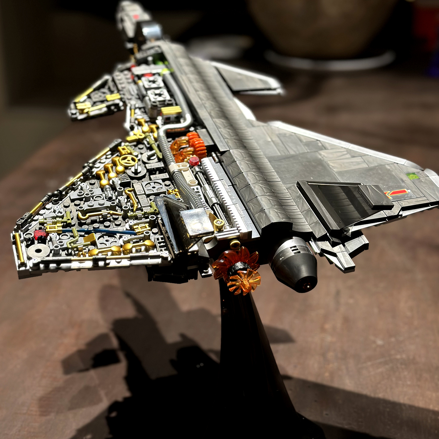 歼20隐形战斗机积木模型