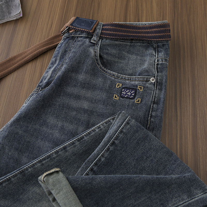 【重磅好牛！带腰带！】早春新款男士复古牛仔裤时尚气质休闲长裤,男装,牛仔裤,淘宝优惠券,粉丝福利购,淘宝优惠卷