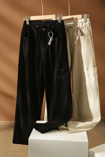 街头 情侣款 时尚 裤 美式 潮流工装 宽松直筒休闲长裤 男女同款