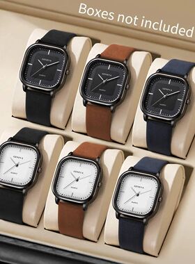 3/4/6PCS Fashion Men Watches Set Casual Square Quartz Watch