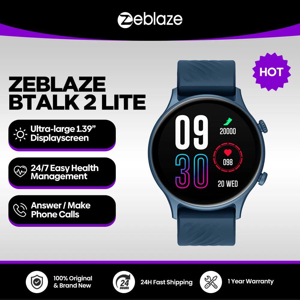 New Zeblaze Btalk 2 Lite Voice Calling Smart Watch Large 1.3