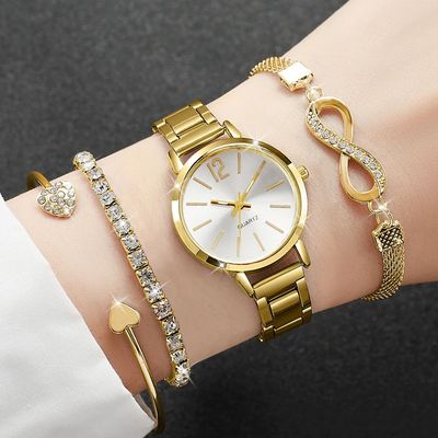 4pcs/set Women's Light Luxury Elegant Quartz Temperament Wat