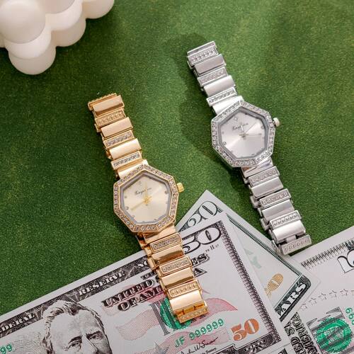 Unisex Luxury Dress Watch Sparkling Rhinestone Details Disti