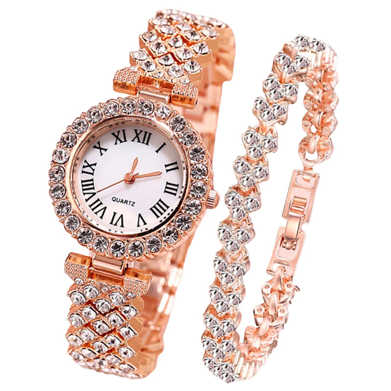 Rose Gold Watch Luxury Rhinestone Fashion Women Ladies Quart