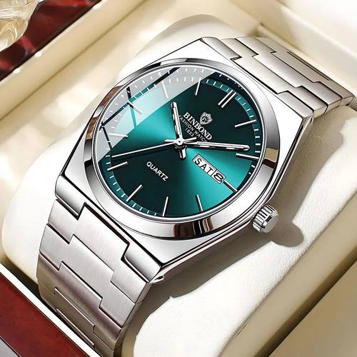 UTHAI Men Watch Light Luxury Brand Stainless Steel Double Ca