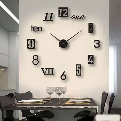 2022 New 3D Roman Numeral Acrylic Mirror Wall Clock Sticker