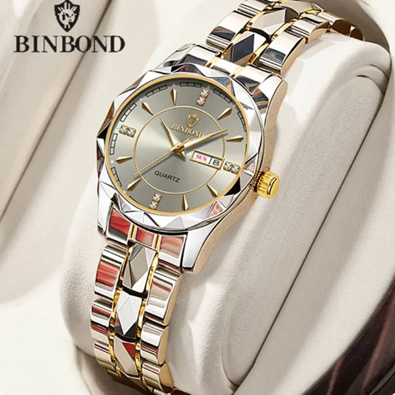 BINBOND B5552 Fashion Business Women's Quartz Watch Waterpro