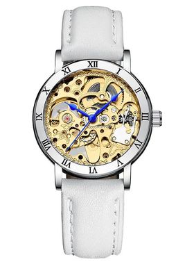 New Fashion Gold Women's  Mechanical Watch Roman Bezel Skele