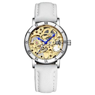 New Fashion Gold Women's  Mechanical Watch Roman Bezel Skele