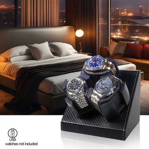 1pc 3 Slot Watch Winder Box, Automatic Watch Winder for Men'