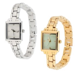 Women Stainless Steel Wristwatch Rhinestone Fashionable Rect