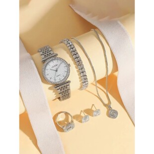 Fashionable and luxurious diamond-encrusted round dial women