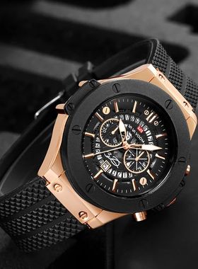2023 New Men's Watch Top Brand Luxury Sports Silicone Strap