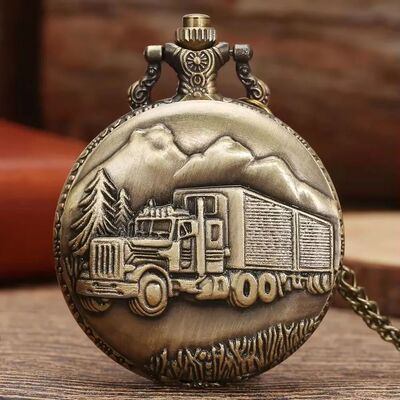 Antique Style Retro Pendant Necklace Chain Clock Bronze Truc