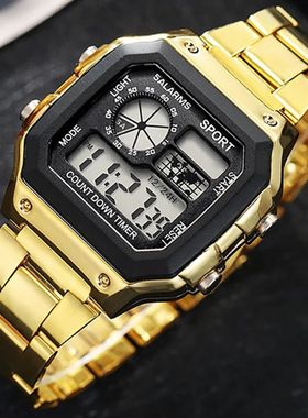 MAYZHISU Classic Men's Digital Watches Luxury Stainless Stee