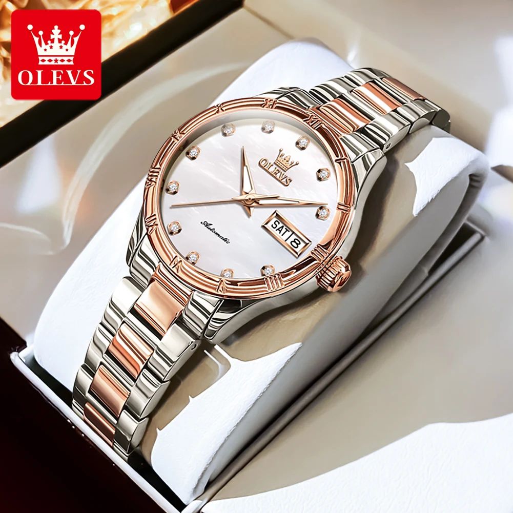 OLEVS New Fashion Ladies Watch Top Brand Casual Automatic Me