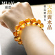 高品天然黄水晶手链女巴西老矿金橘色黄水晶貔貅手串男送地大证书