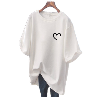 情侣装纯棉短袖t恤女夏季宽松显瘦韩系chic别致小众设计感上衣服