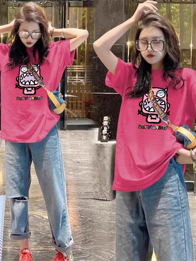 夏日多巴胺穿搭纯棉短袖t恤上衣