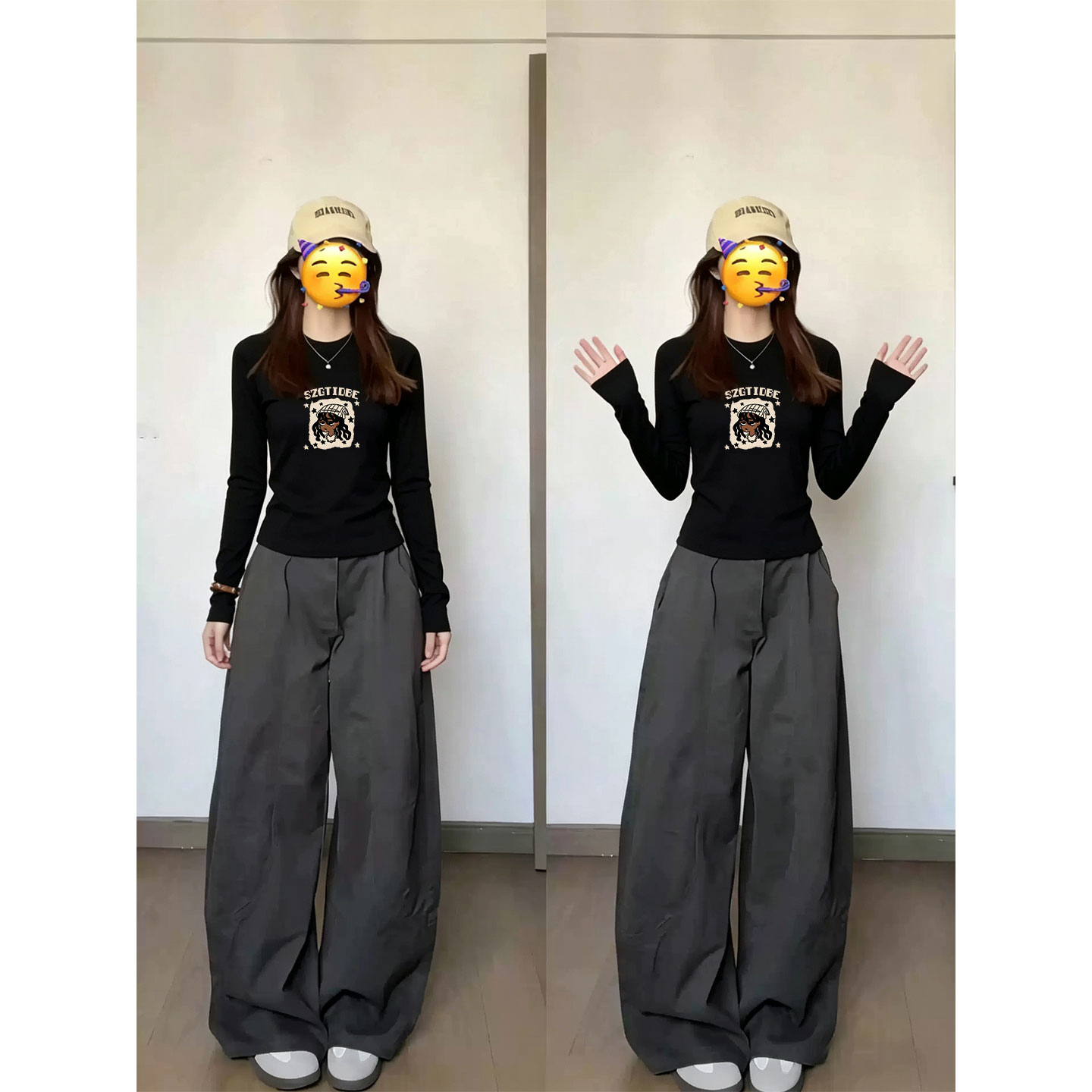 早秋韩系穿搭黑色长袖t恤女2026新款时尚洋气时髦内搭打底衫上衣