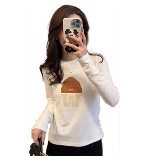 加绒加厚保暖内搭打底衫女2026新款秋冬季欧货纯棉长袖t恤上衣服