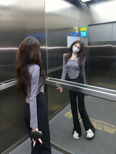 秋冬季加绒纯欲u型领内搭打底衫