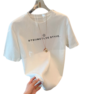 2026新款正肩纯棉短袖t恤女装夏季宽松显瘦遮肉欧货大版洋气上衣