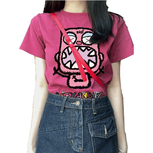 纯棉短袖t恤女2026早春新款欧货女装夏季小众设计感港味chic上衣