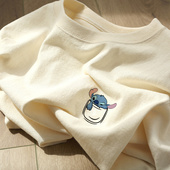 洋气加绒小众设计感卡通长袖 冬季 t恤上衣 女春秋装 纯棉内搭打底衫