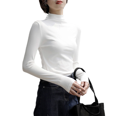 春秋冬季半高领内搭打底衫女