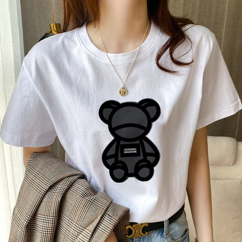 白色短袖纯棉t恤女2023年新款春夏季洋气内搭打底衫百搭上衣ins潮