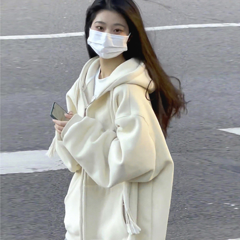 秋冬季加绒加厚女士卫衣ins